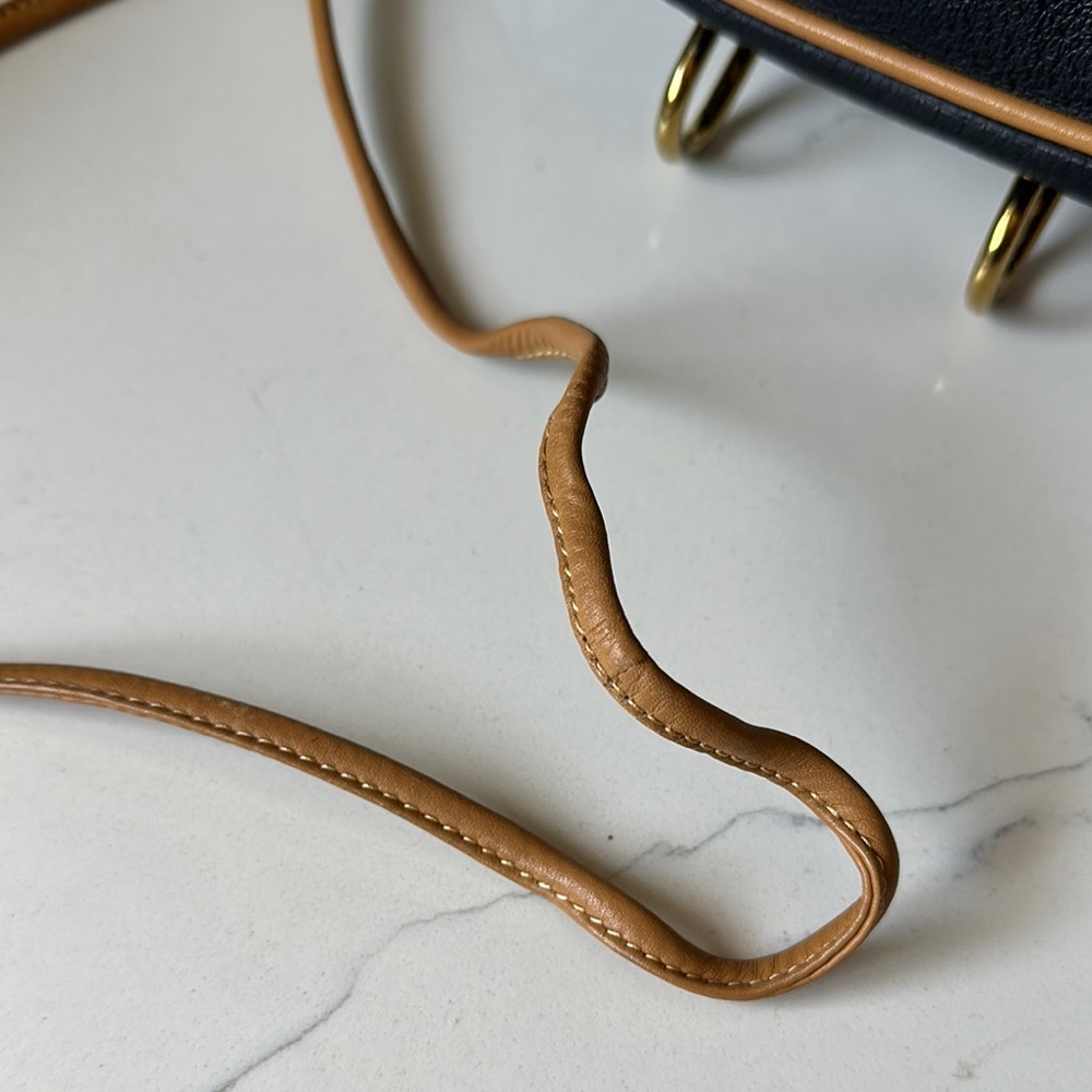 Vintage Gucci Plus Black Leather Crossbody Bag Mini 1980s - Picture 4 of 10